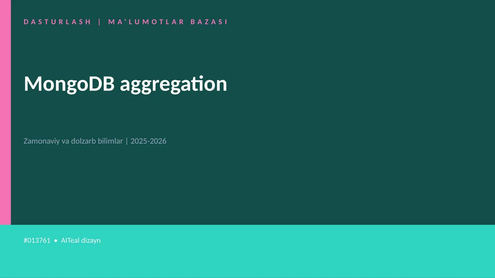 MongoDB aggregation 1