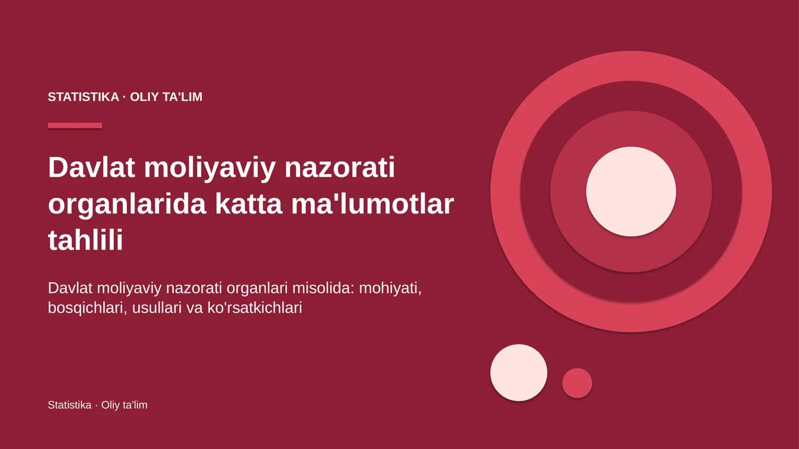 Statistika · Oliy ta'lim 1