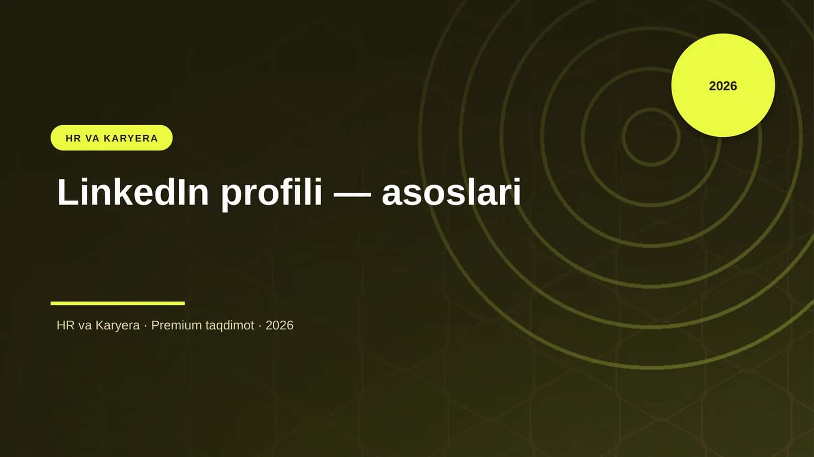 LinkedIn profili — asoslari 1
