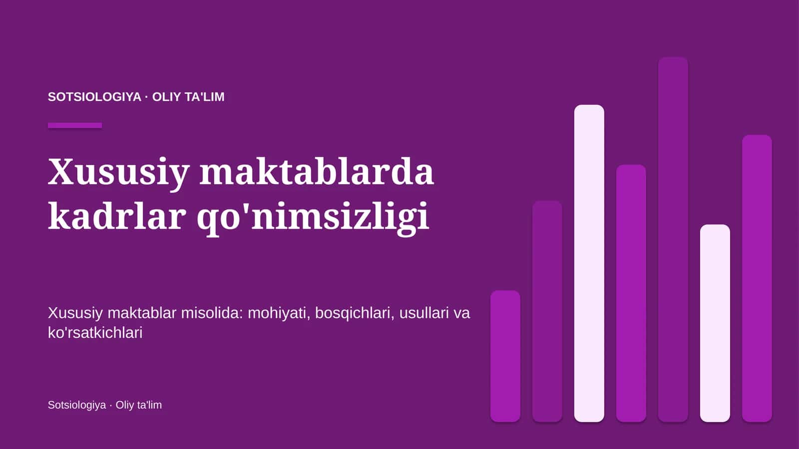 Xususiy maktablarda kadrlar qo'nimsizligi 1