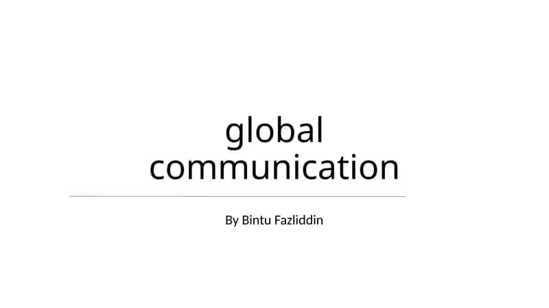 Global Communication Strategies 1