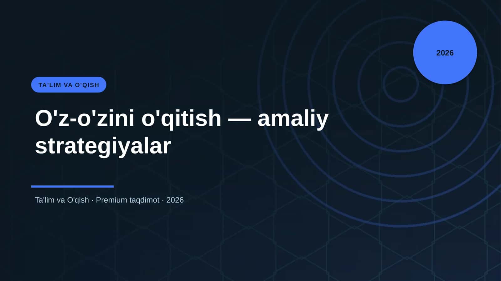 O'z-o'zini o'qitish — amaliy strategiyalar 1