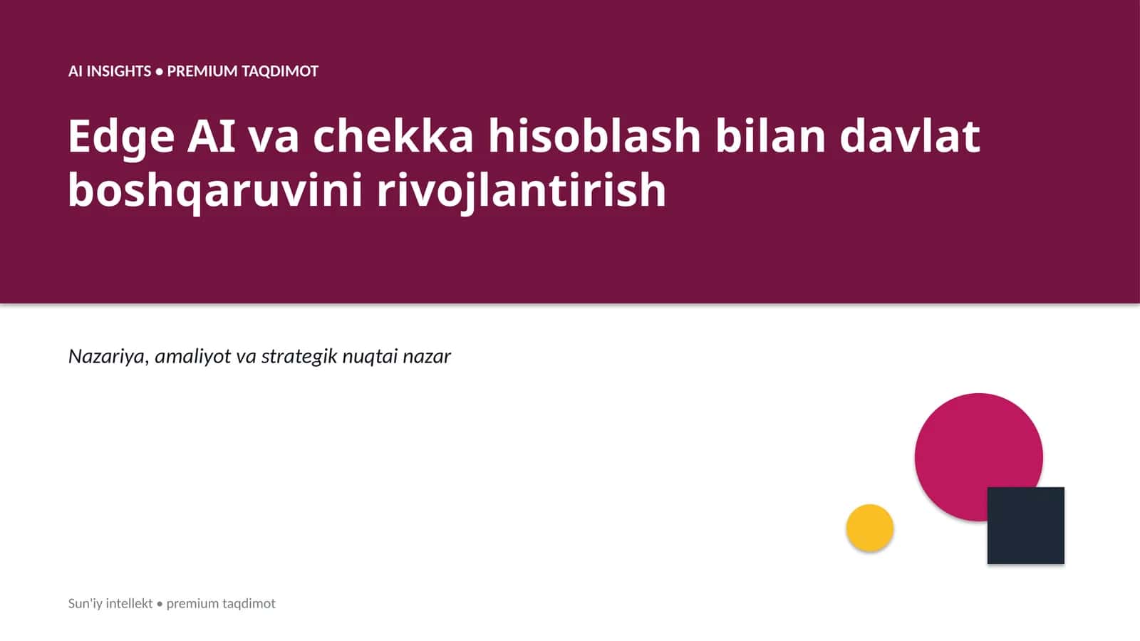 Sun'iy intellekt • premium taqdimot 1