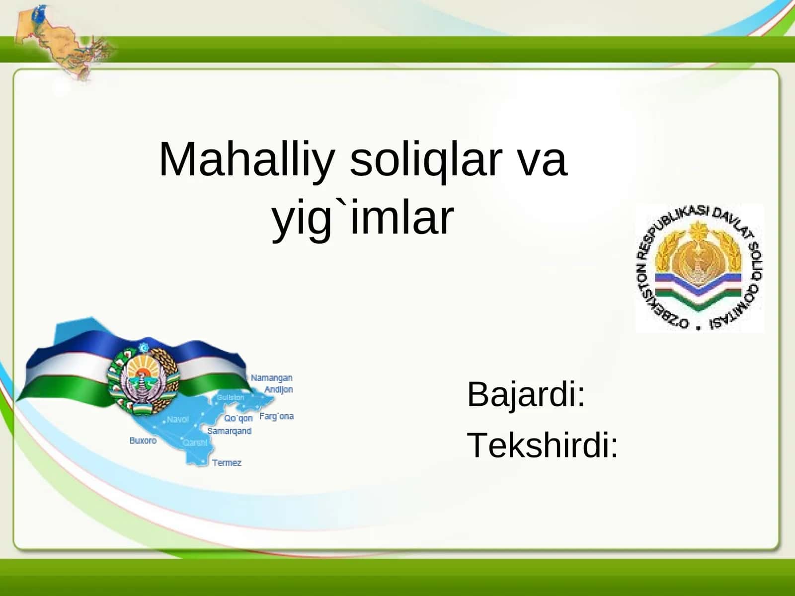 Mahalliy soliqlar va yig`imlar 1