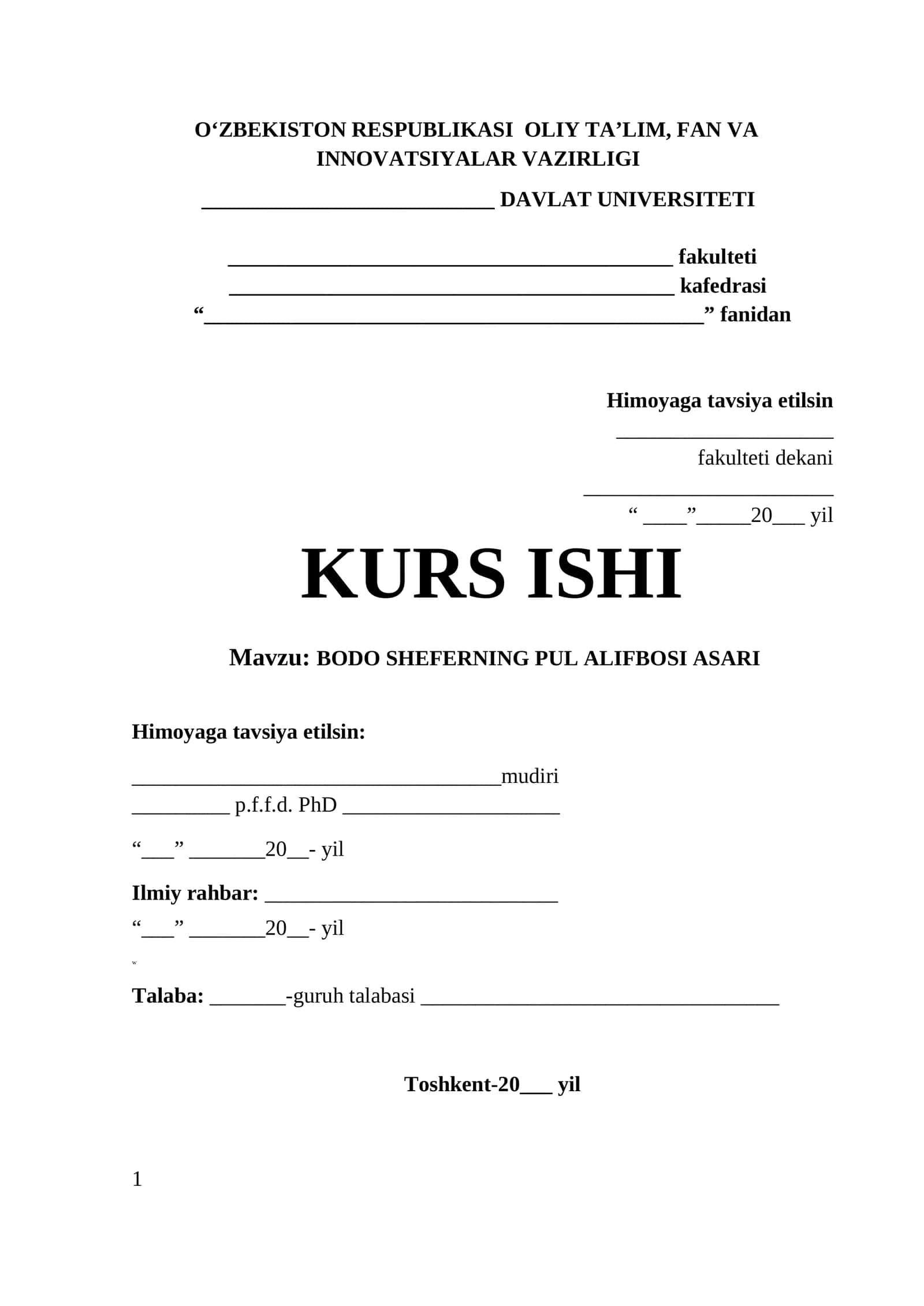 BODO SHEFERNING PUL ALIFBOSI ASARI 1