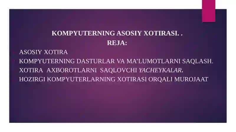 Asosiy xotira