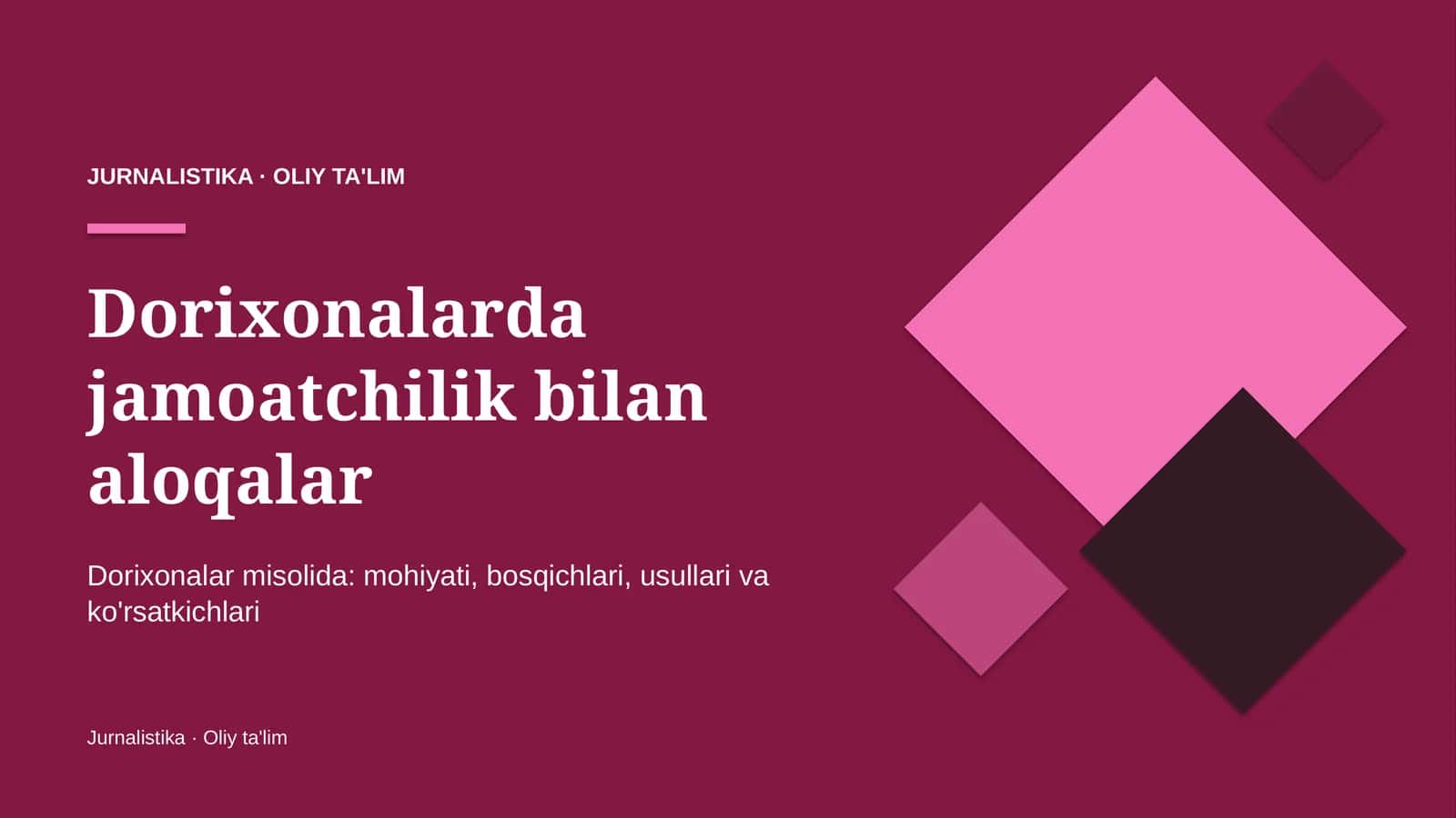 Jamoatchilik bilan aloqalar: mohiyati 1