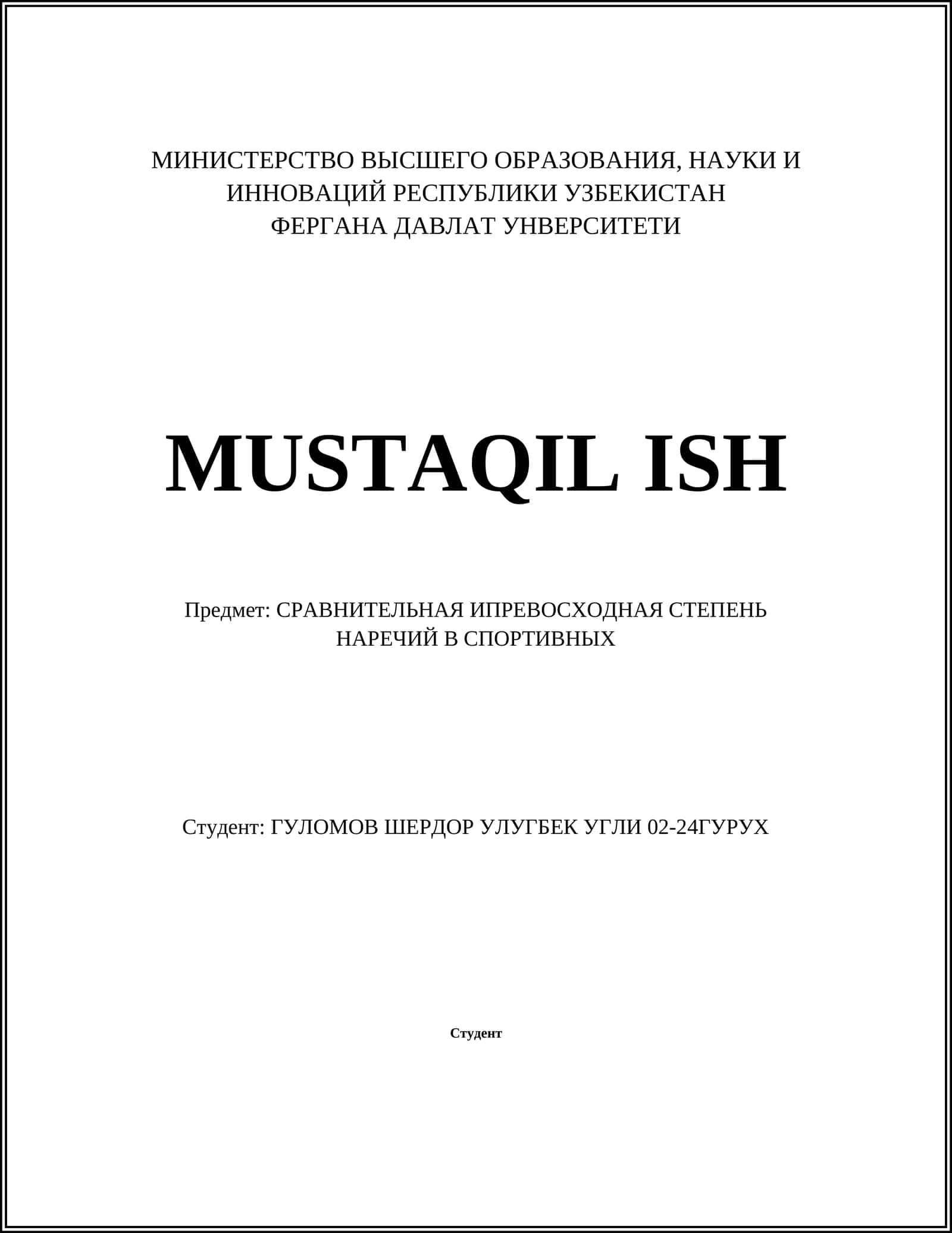 MUSTAQIL ISH 1