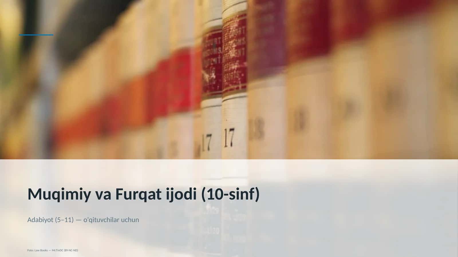 Muqimiy va Furqat ijodi (10-sinf) 1