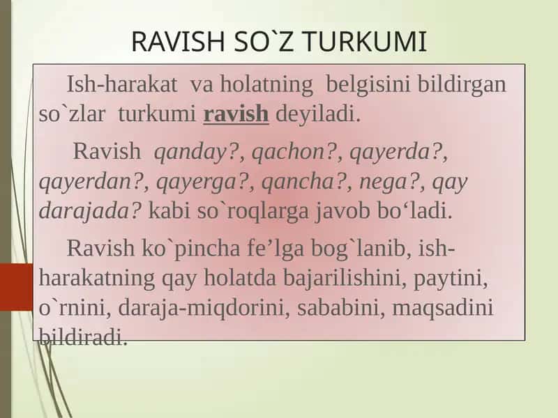 RAVISH SO`Z TURKUMI 1