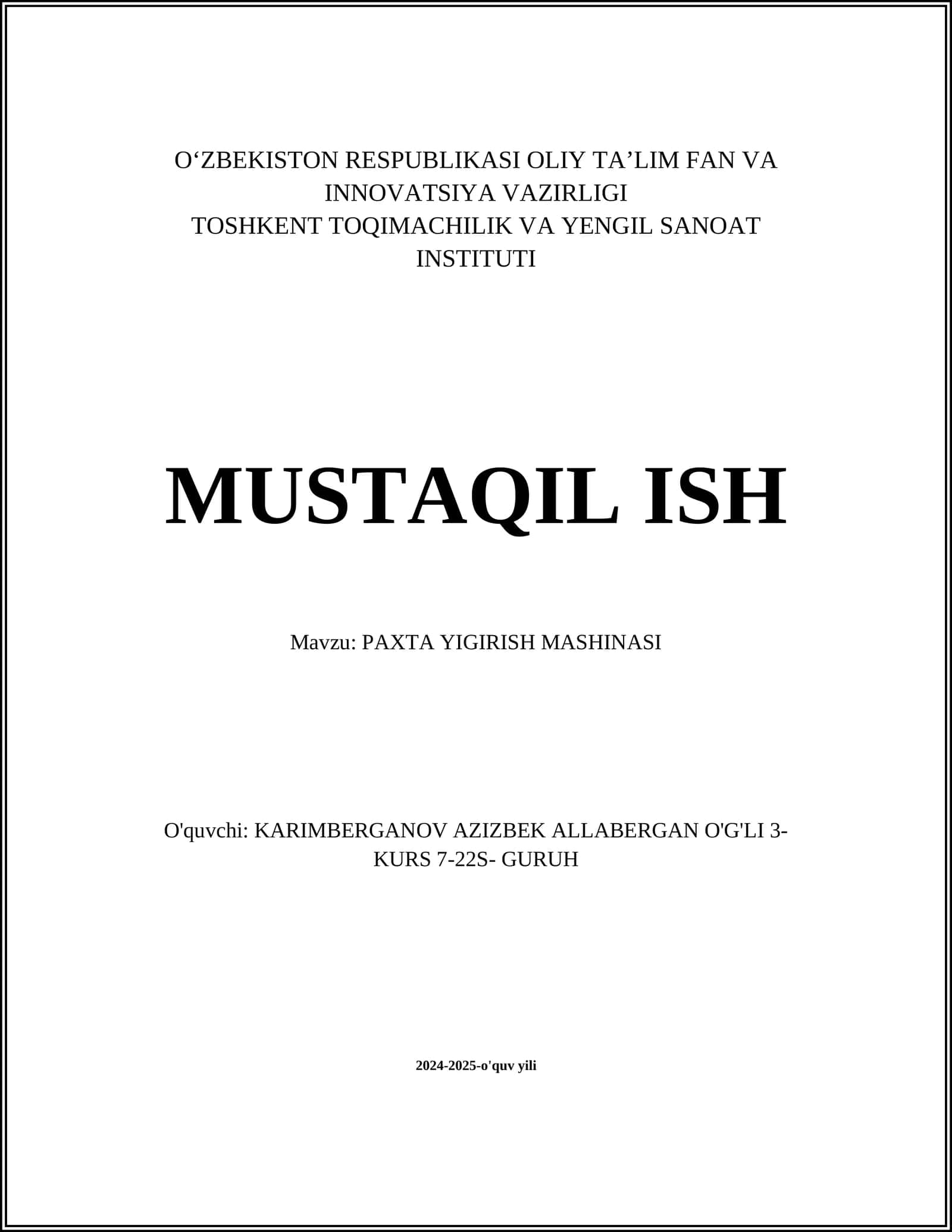 Paxta yigirish mashinasi 1