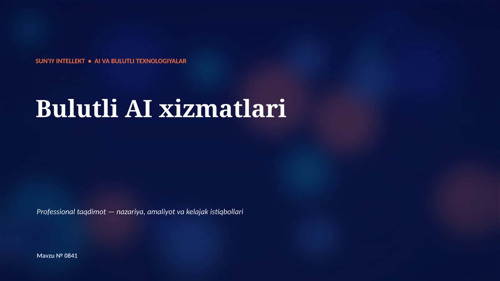 Bulutli AI xizmatlari 1