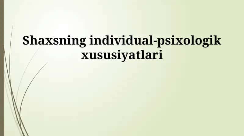 Temperamentning asosiy tipi mavjud 1