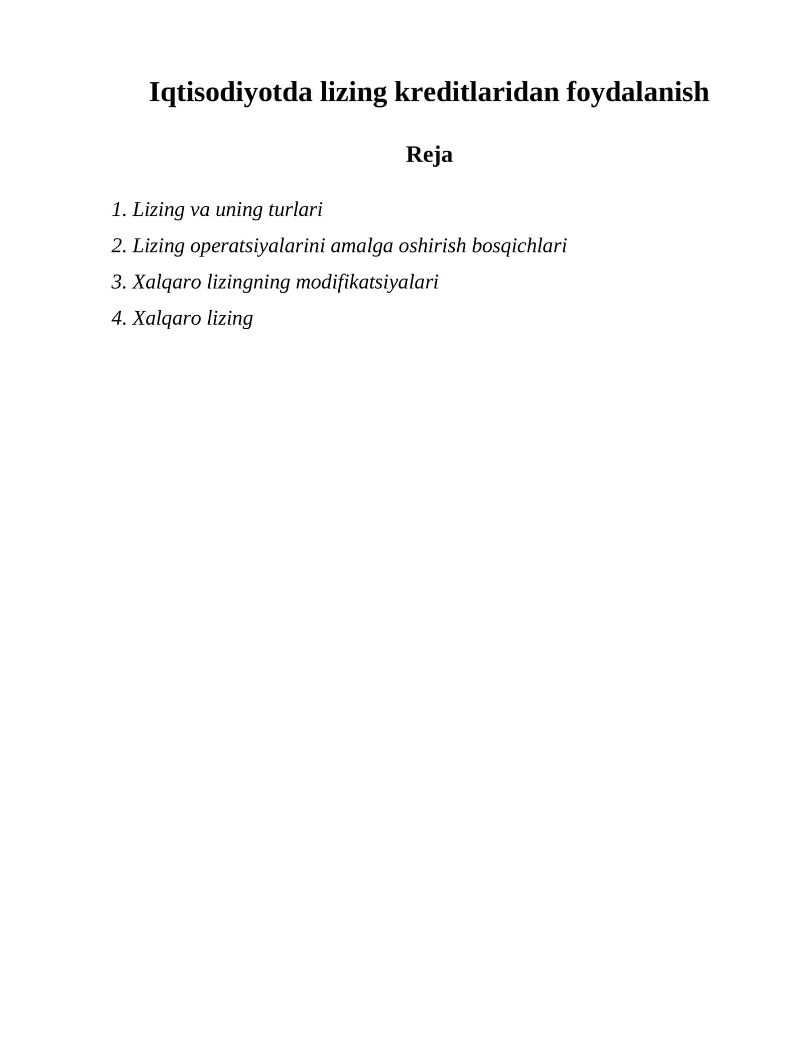 Lizing kreditlaridan foydalanish 1