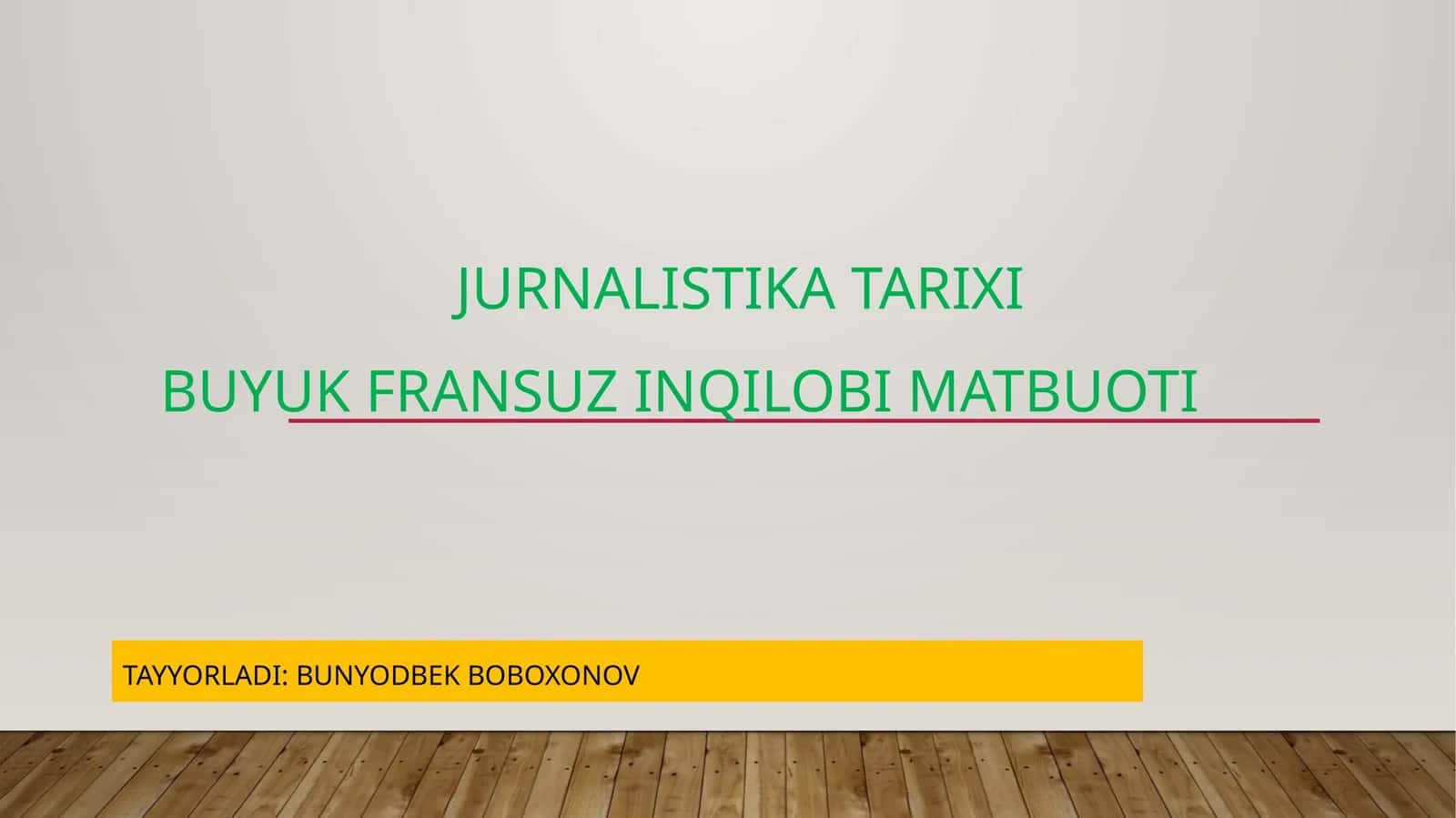Jurnalistika Tarixi 1
