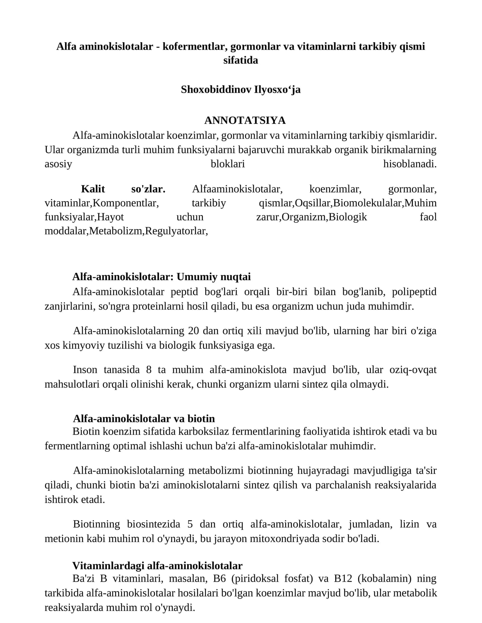 Alfa-aminokislotalar 1