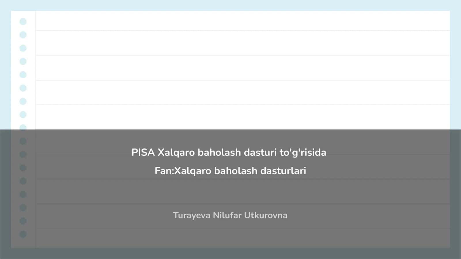 PISA Xalqaro baholash dasturi 1
