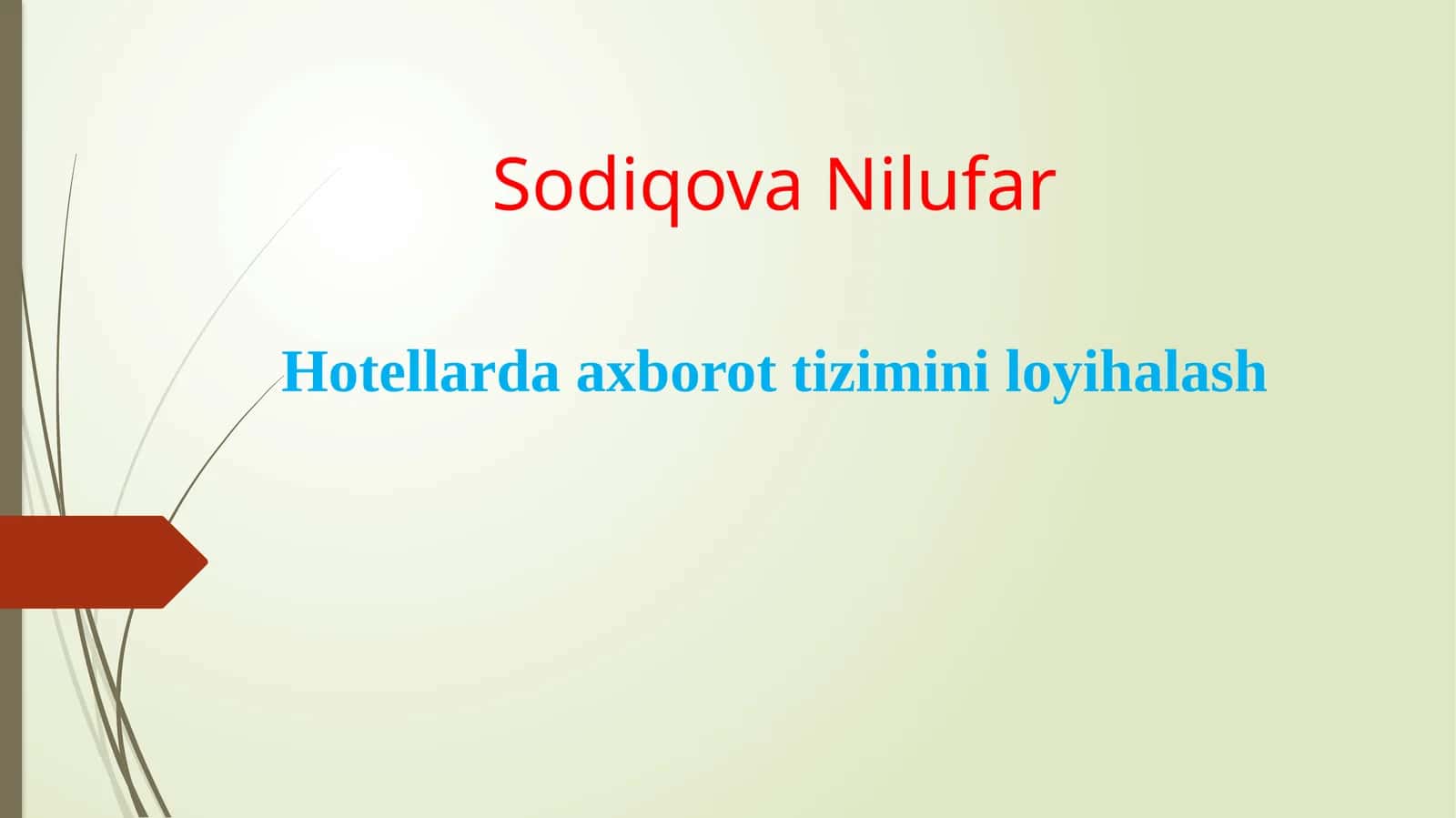 Hotellarda axborot tizimini loyihalash 1