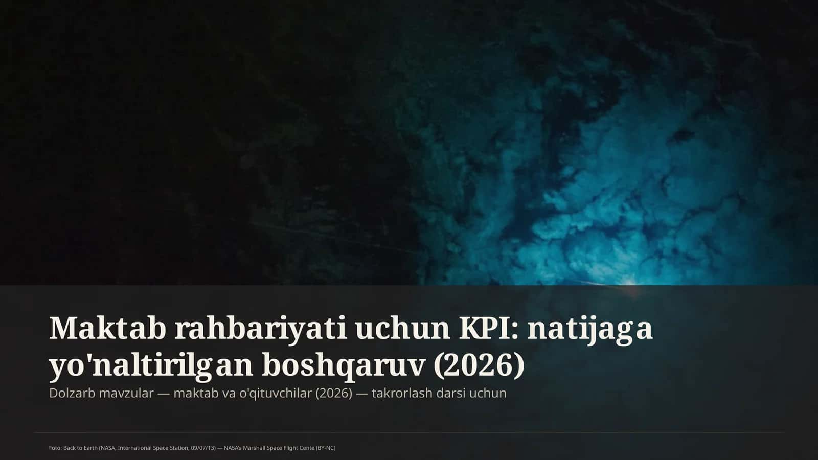 Maktab rahbariyati uchun KPI: natijaga yo'naltirilgan boshqaruv (2026) 1