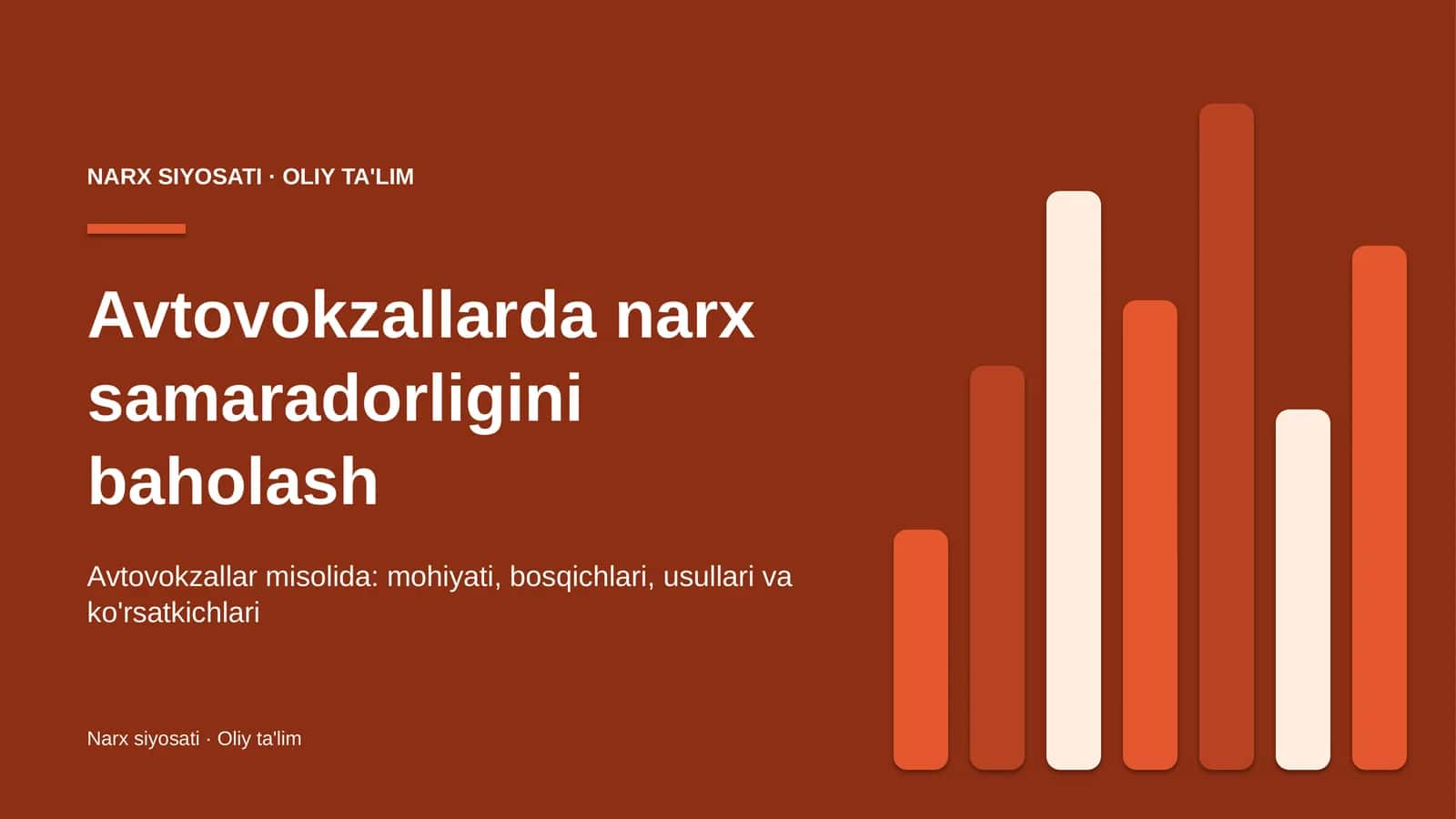 Avtovokzallarda narx samaradorligini baholash 1