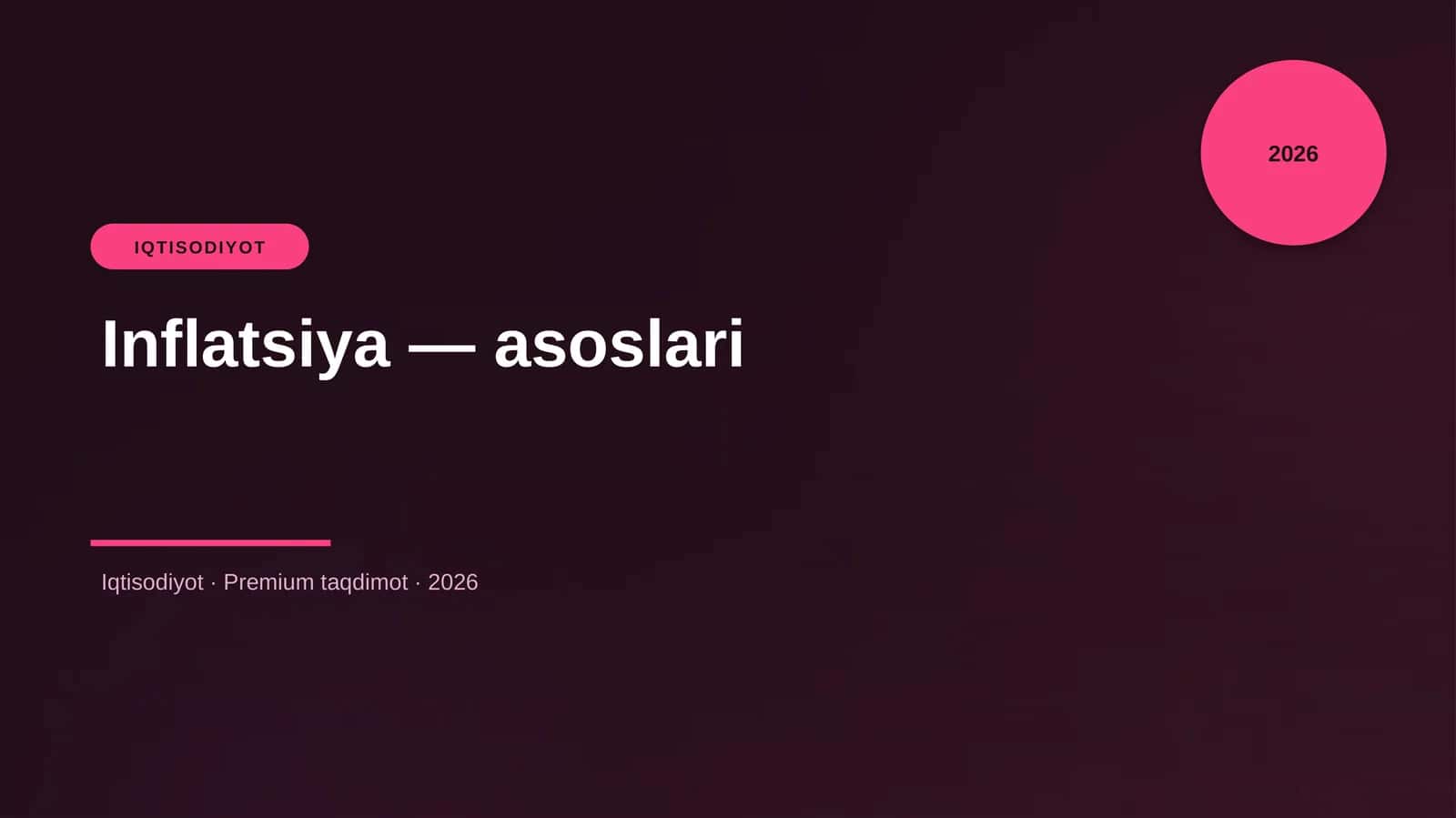 Inflatsiya — asoslari 1