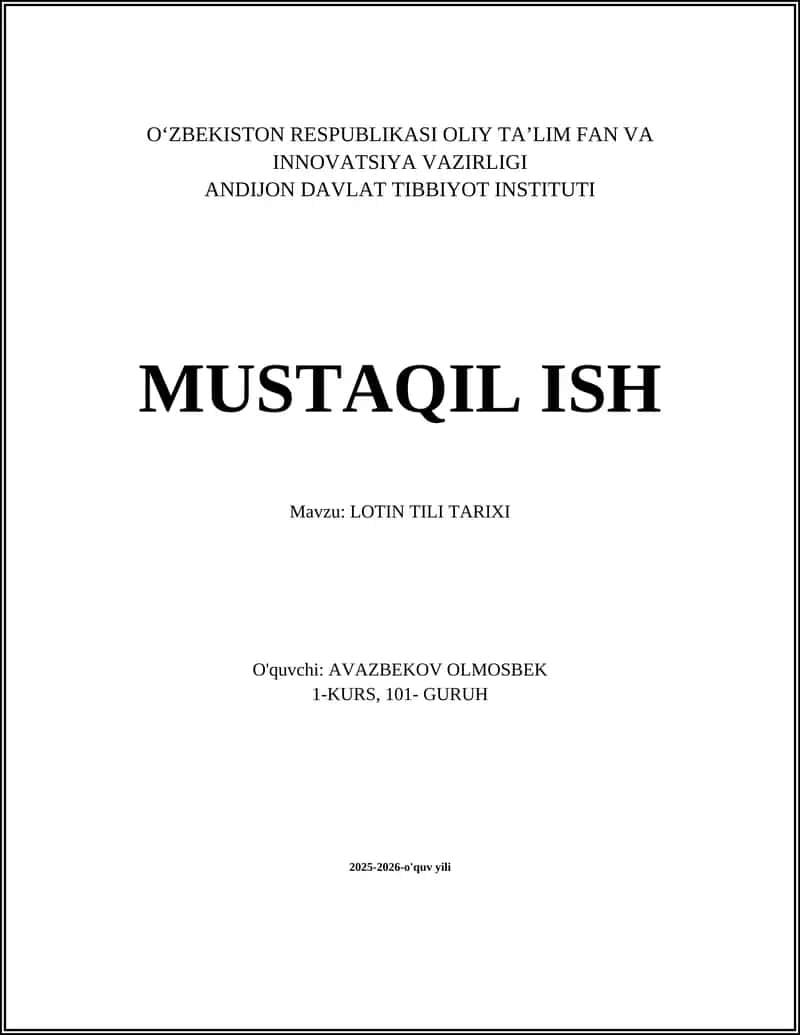 LOTIN TILI TARIXI 1