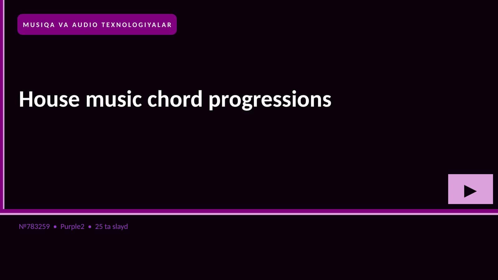 House music chord progressions 1