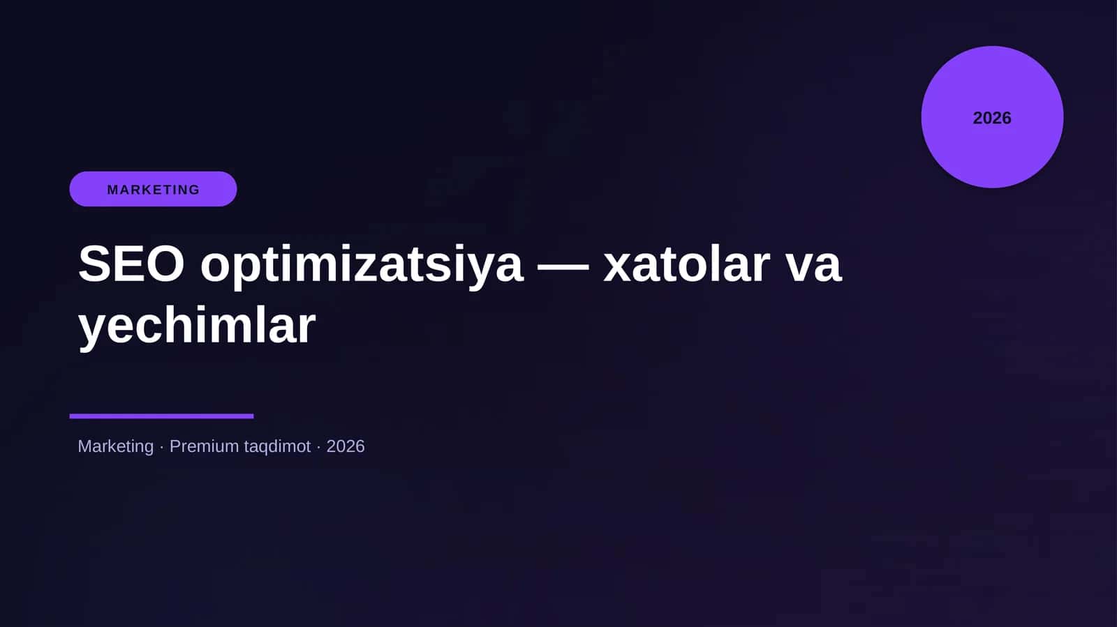 SEO optimizatsiya — xatolar va yechimlar 1