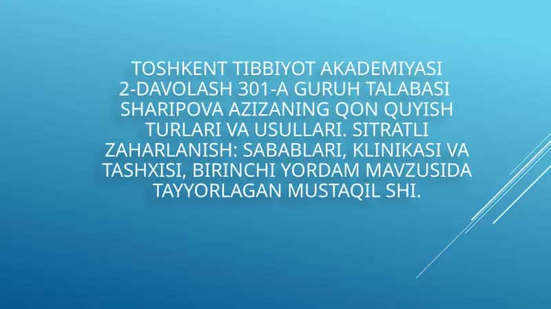 Sitrat bilan zaharlanish 1