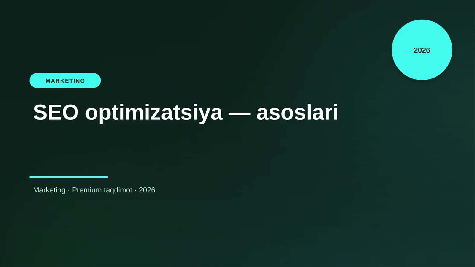 SEO optimizatsiya — asoslari 1