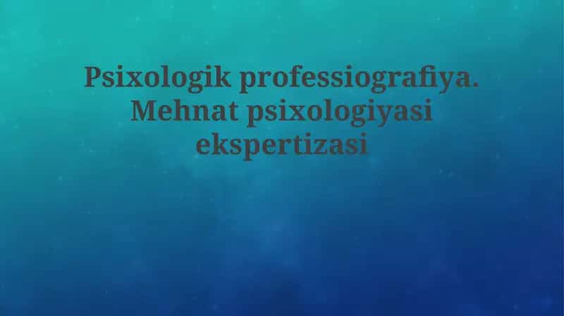 Kasbiy psixologiya 1