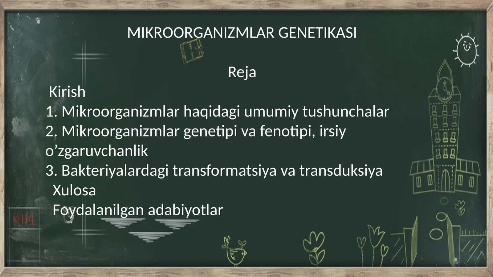 MIKROORGANIZMLAR GENETIKASI 1