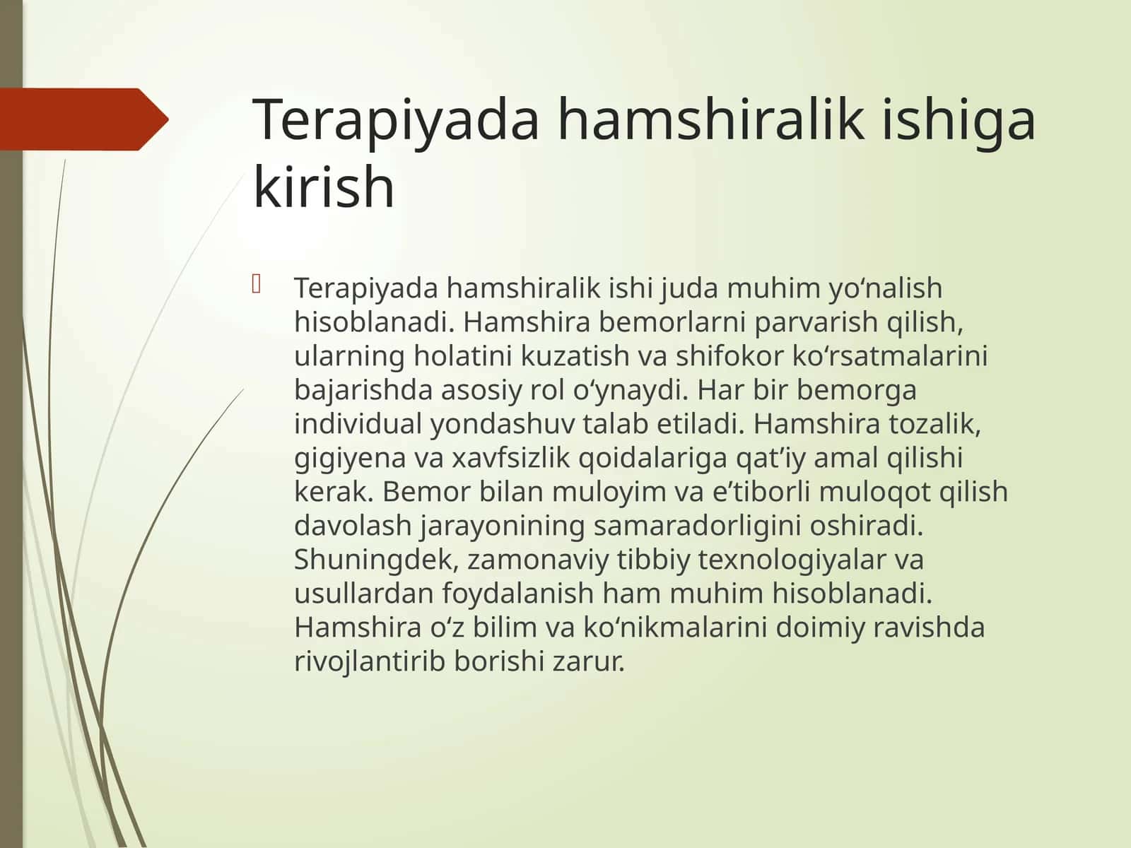 Terapiyada hamshiralik ishi 1
