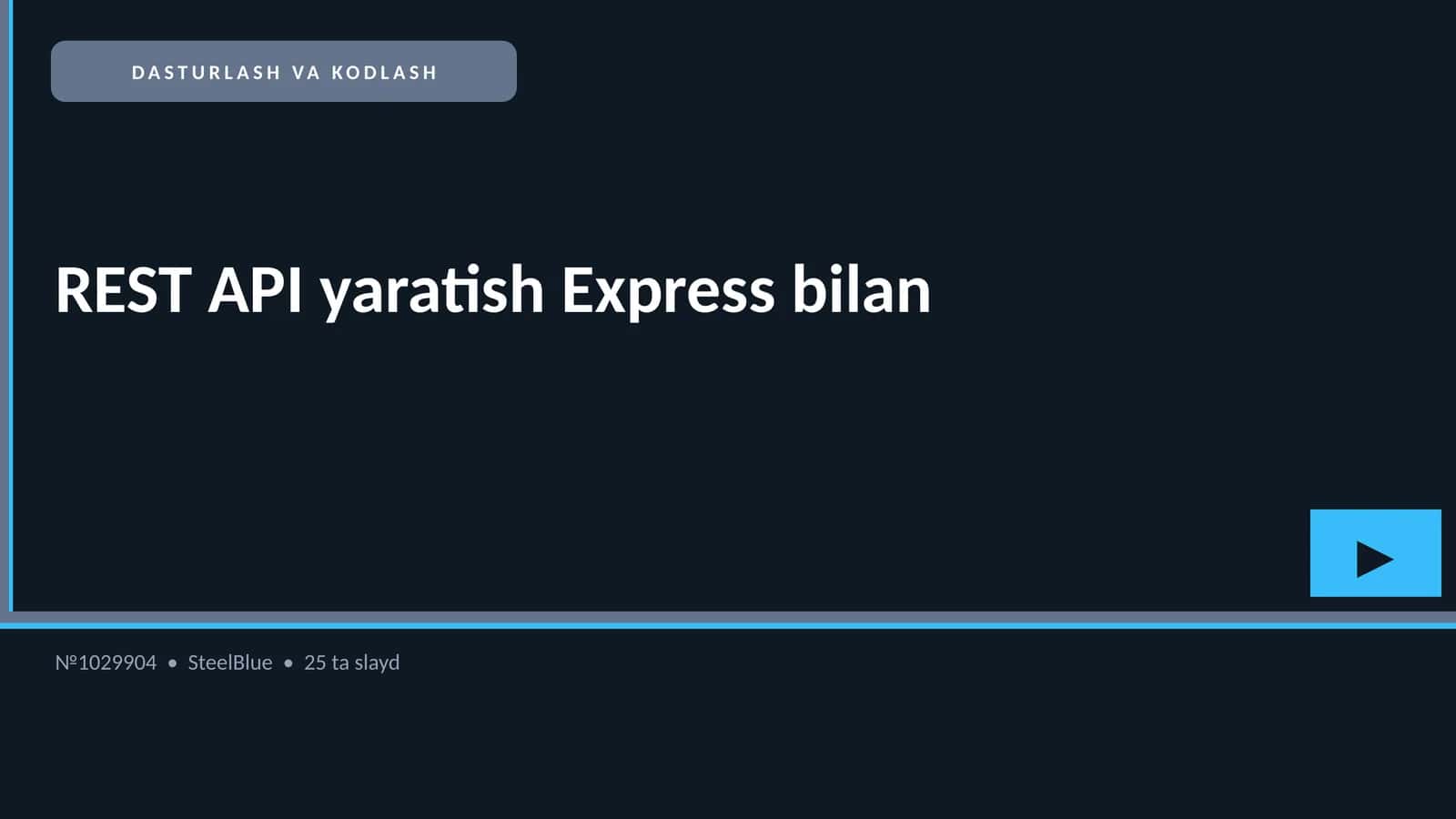 REST API yaratish Express bilan 1