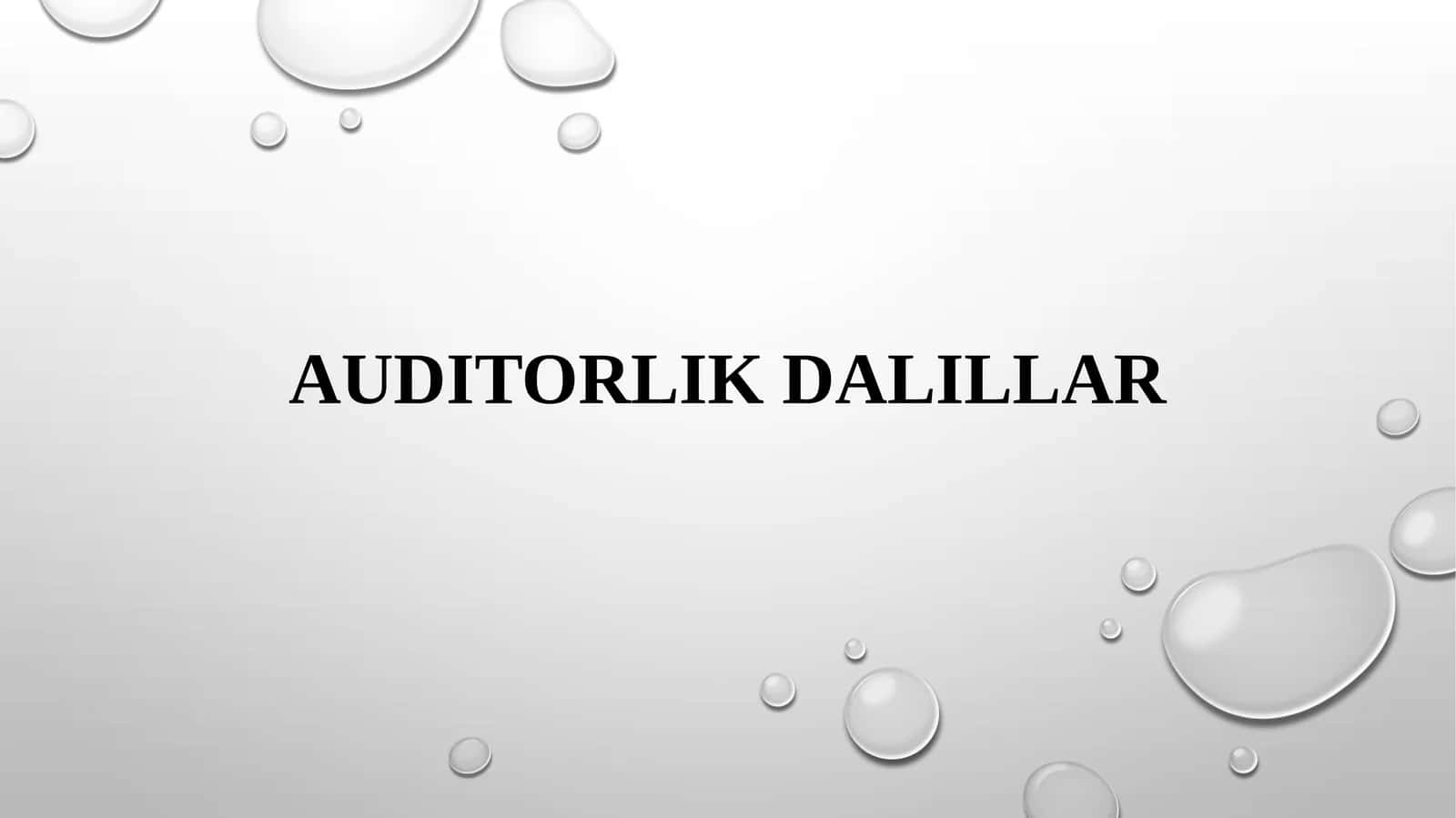 Auditorlik dalillar 1