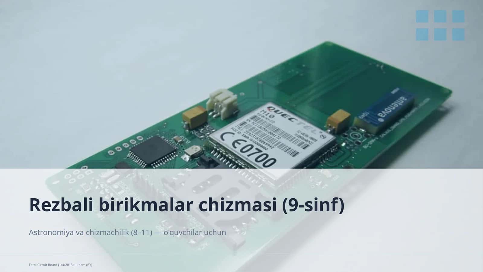 Rezbali birikmalar chizmasi (9-sinf) 1