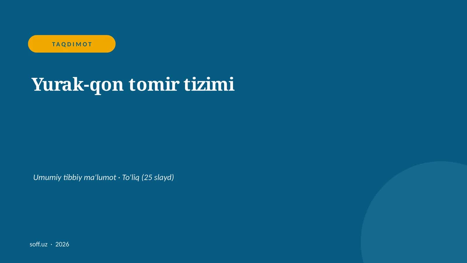 Yurak-qon tomir tizimi 1