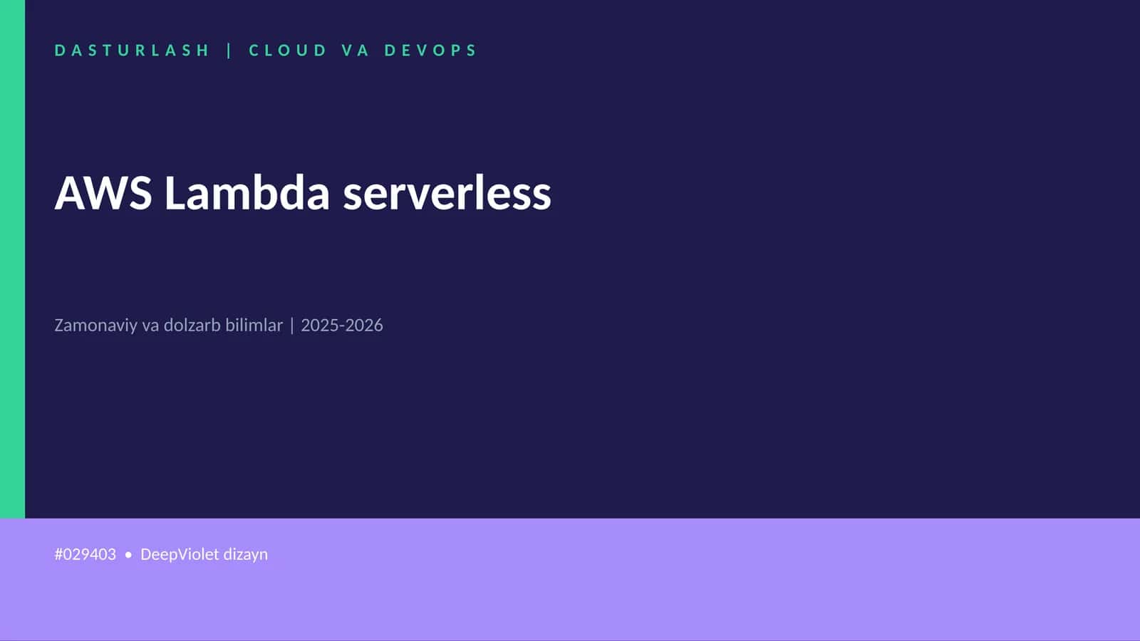 AWS Lambda serverless 1