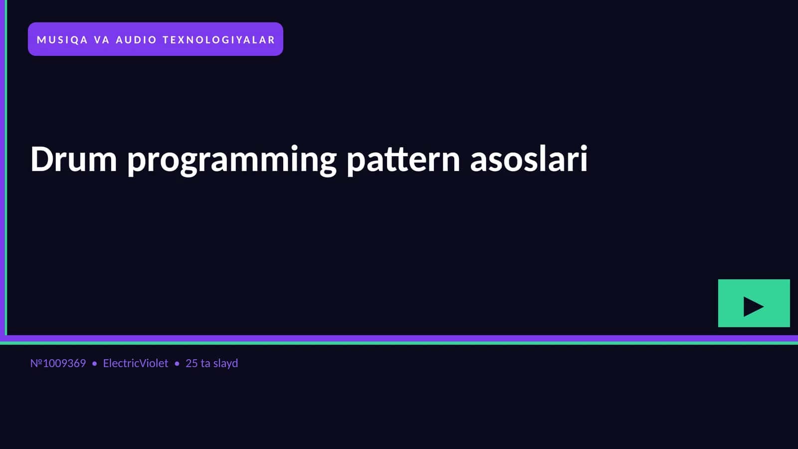 Drum programming pattern asoslari 1