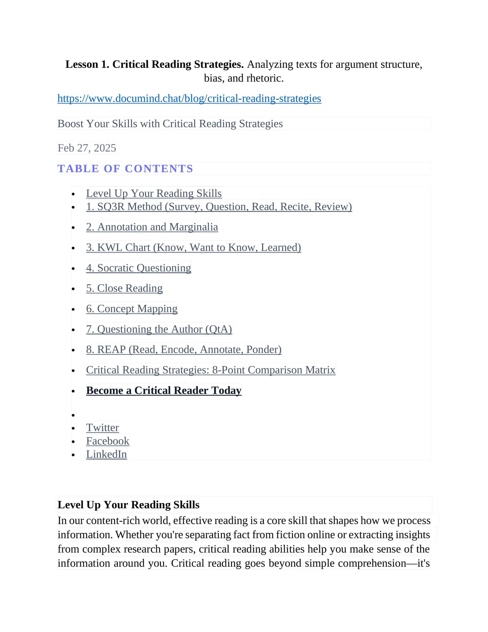 Critical Reading Strategies 1