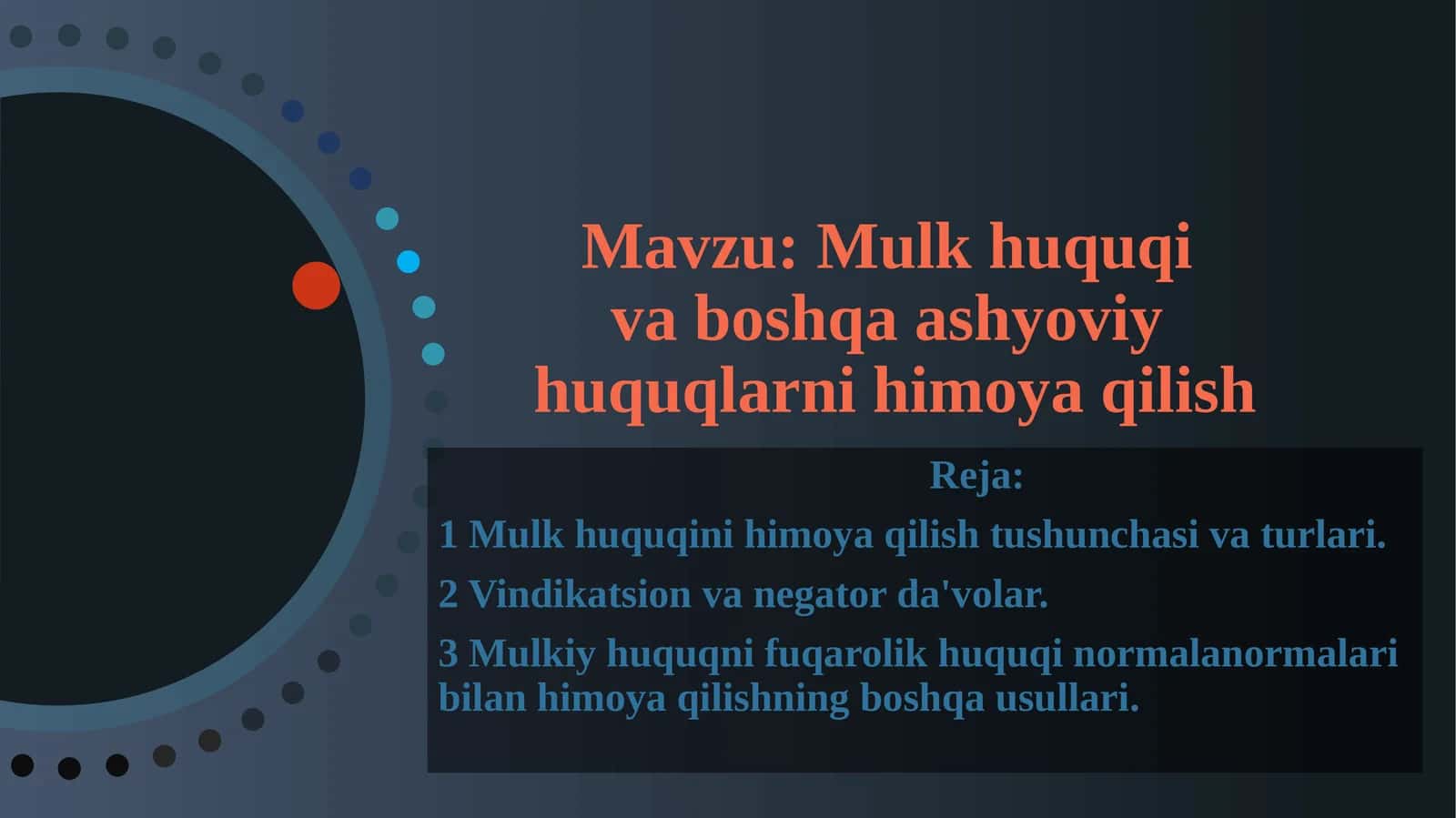 Mulk huquqini himoya qilish 1