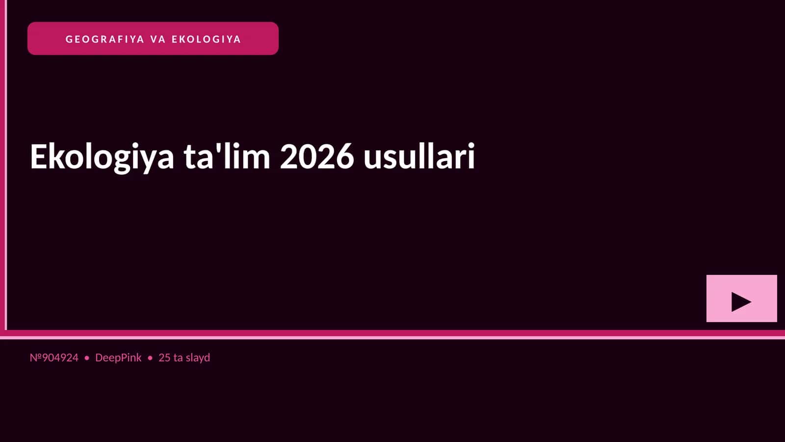 Ekologiya ta'lim 2026 usullari 1