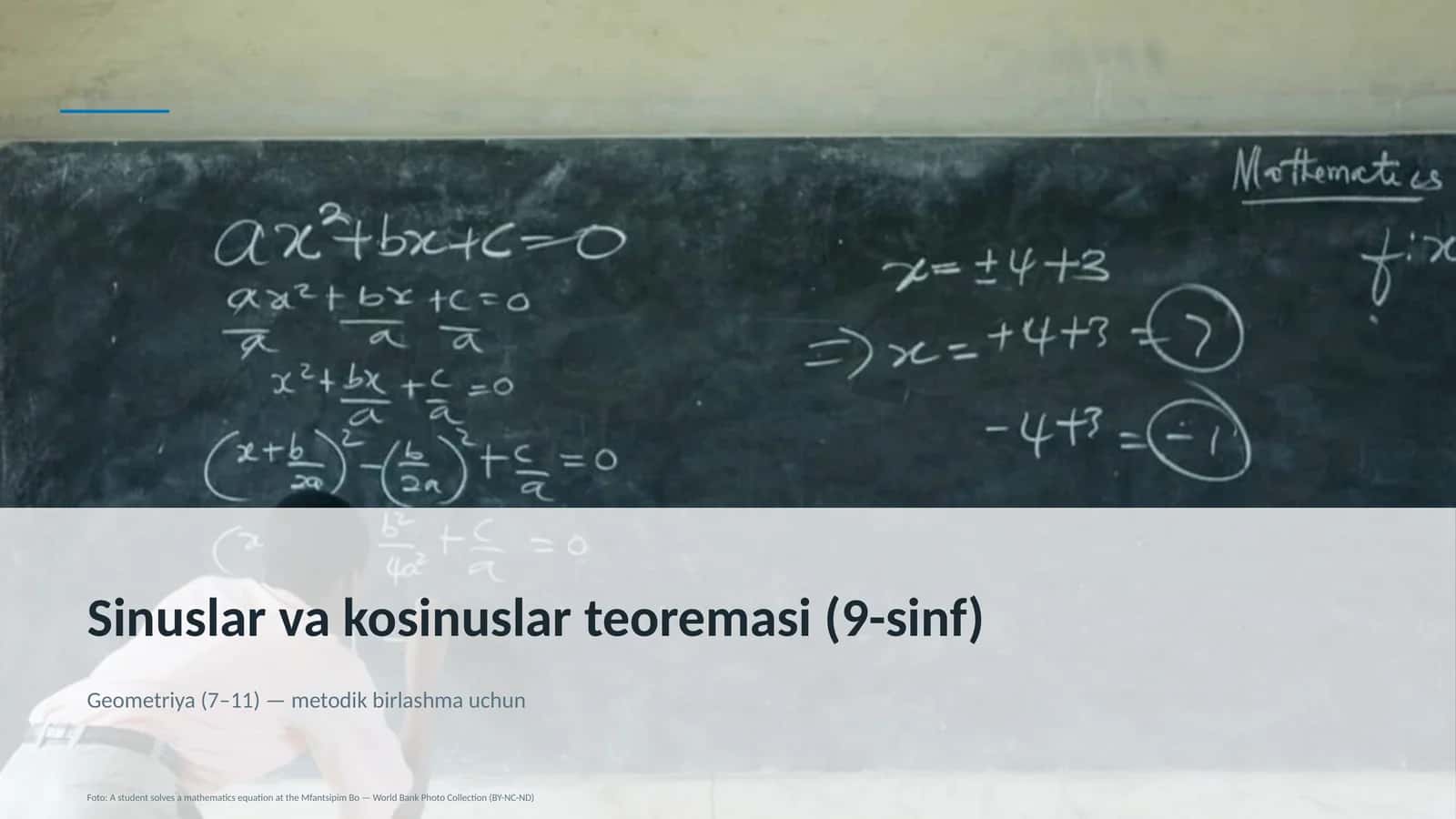 Sinuslar va kosinuslar teoremasi (9-sinf) 1
