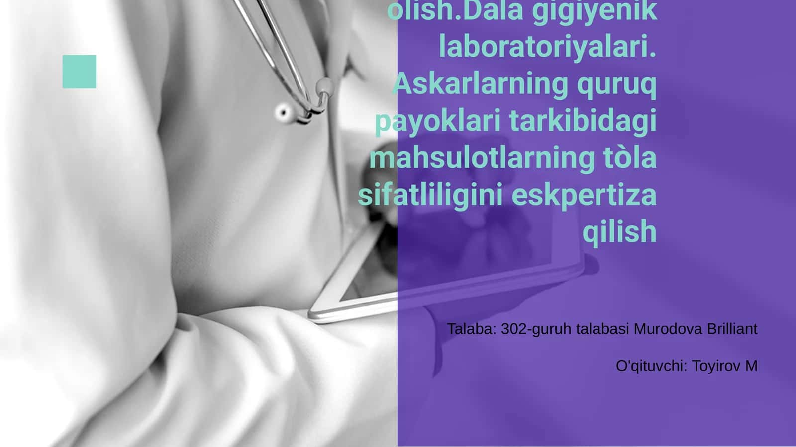 Mahsulotlardan namuna olish 1