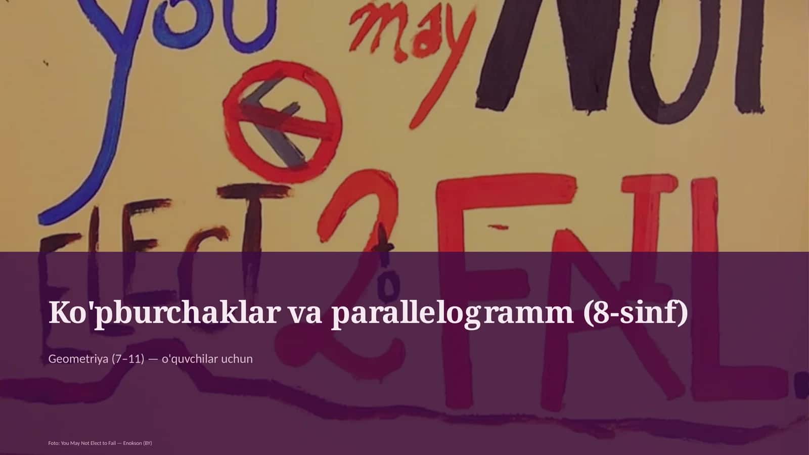 Ko'pburchaklar va parallelogramm (8-sinf) 1