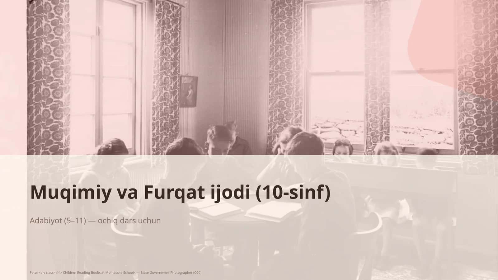 Muqimiy va Furqat ijodi (10-sinf) 1