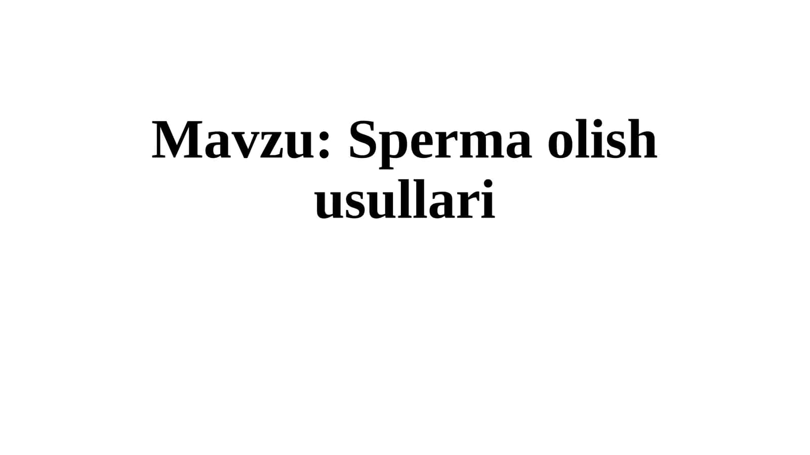 Sperma olish usullari 1