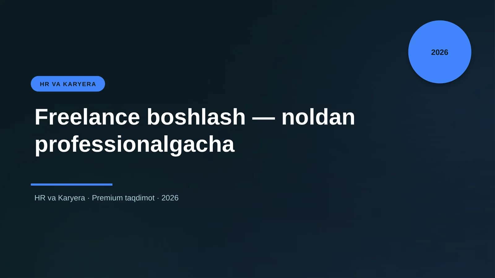 Freelance boshlash — noldan professionalgacha 1