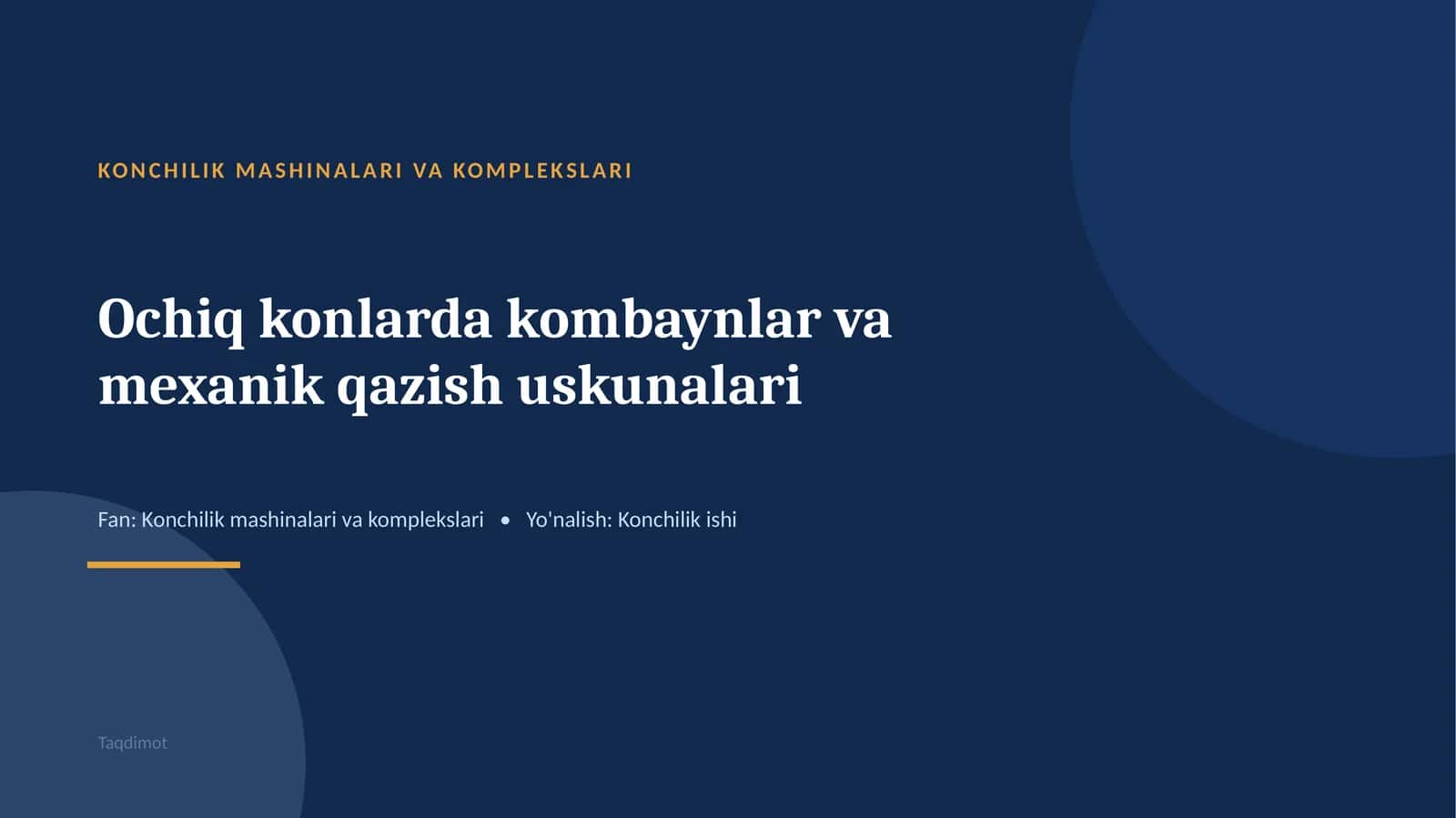 KONCHILIK MASHINALARI VA KOMPLEKSLARI 1