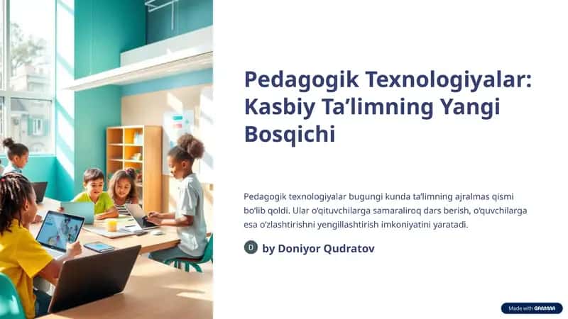 Pedagogik Texnologiyalar 1